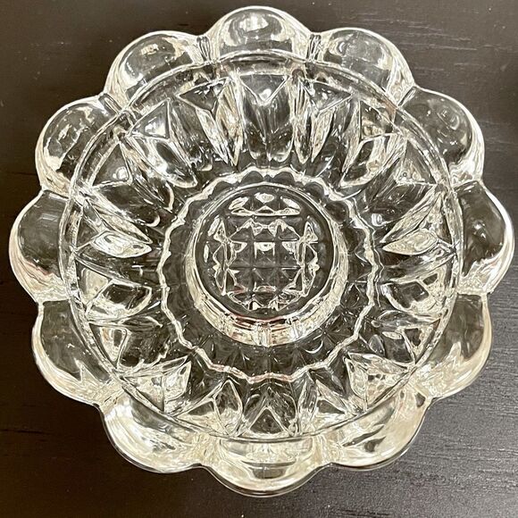 Vintage Princess House Clear Ribbed Round Crystal 3-Way Candle Holder Set - Picture 6 of 16